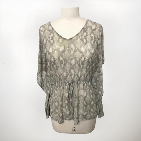 The Limited Sheer Snake Print Kimono Sleeve Layering Tunic Top, Women’s Medium - Picture 1 of 6